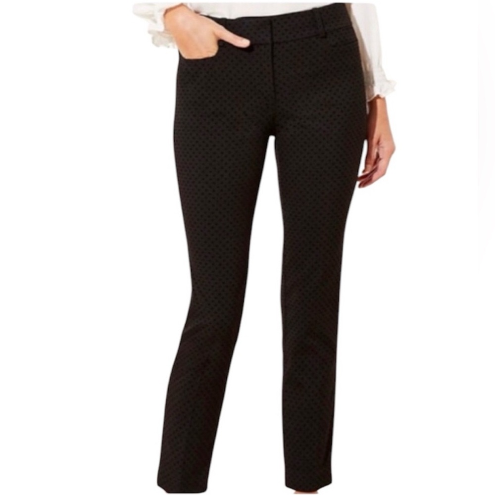 LOFT Textured Black Cropped Pants